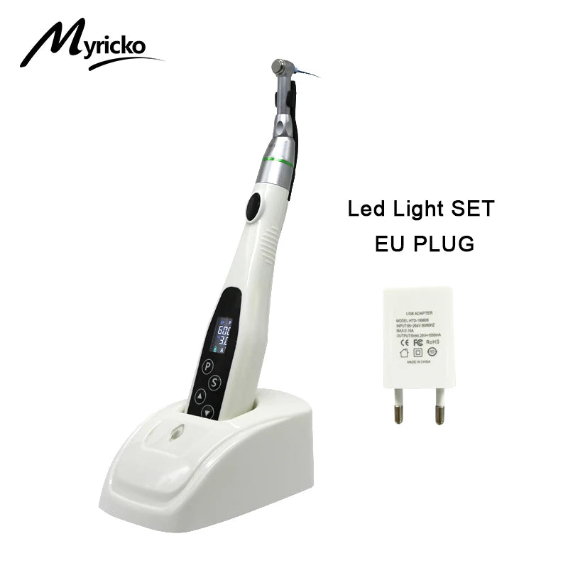 EndoMate Wireless LED Endo Motor: 16:1 Reduction Contra Angle Tool, Endodontic Kit, and Essential Dental Equipment