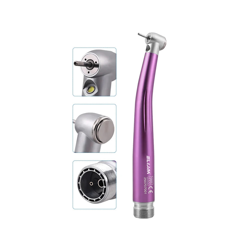 SYJH Dental 2/4Holes LED High Speed HandpieceStandard Head Single Water Spray Push Button Air Turbine Dentistry Instrument Tools