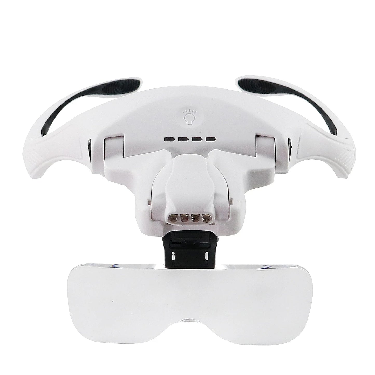 Rechargeable Eyegalsses Bracket Headband Interchangeable Illuminated Magnifier w Cold Warm Light Bright Magnifier with 5 Lens