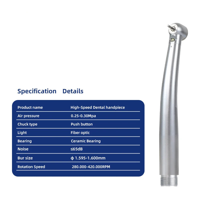 Pièce à main dentaire haute vitesse, rotation LED, générateur d'énergie, fibre optique, bouton-poussoir, turbine à air, cartouche rotor 2/4 trous, compatible NSK KAVO