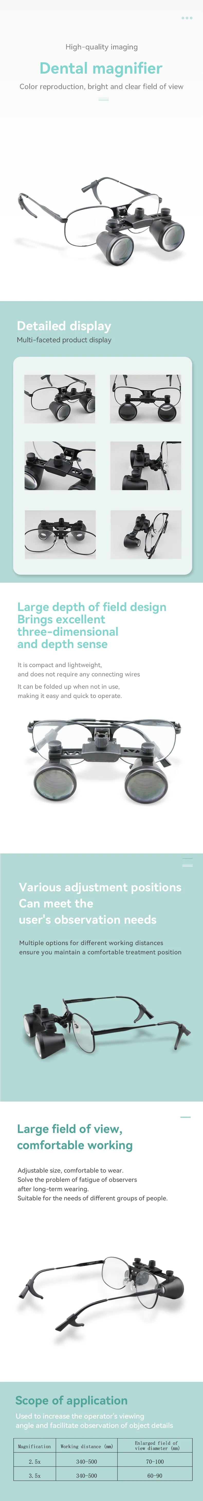 Head Wearing Dental Loupe Ultralight Binocular Magnifier Goggle Dentist oupes metal frame Dentists Instruments