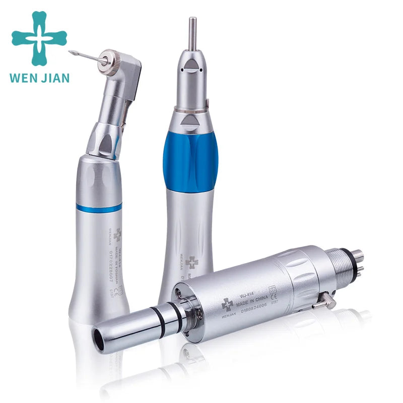 Myricko Style Dental Slow Low Speed External Single Water Spray Contra Angle Straight Air  Motor Handpiece 4 Holes  rotation