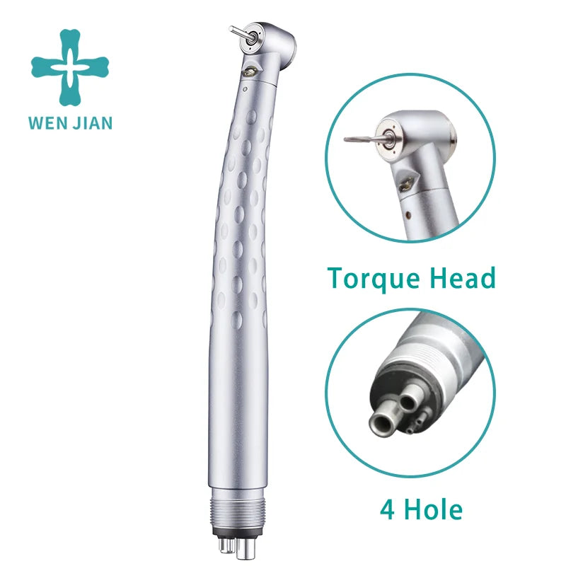 WenJian Dental High Speed LED Optic E-Generator Handpiece 2/4 Holes Standard Head Push Button Self Power rotation