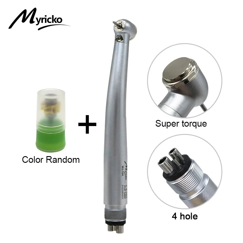 Dental LED Handpiece Integrate E-generator High Speed Ceramic Bearing Standard Head Push Button 3 Water Spray Turbine rotation