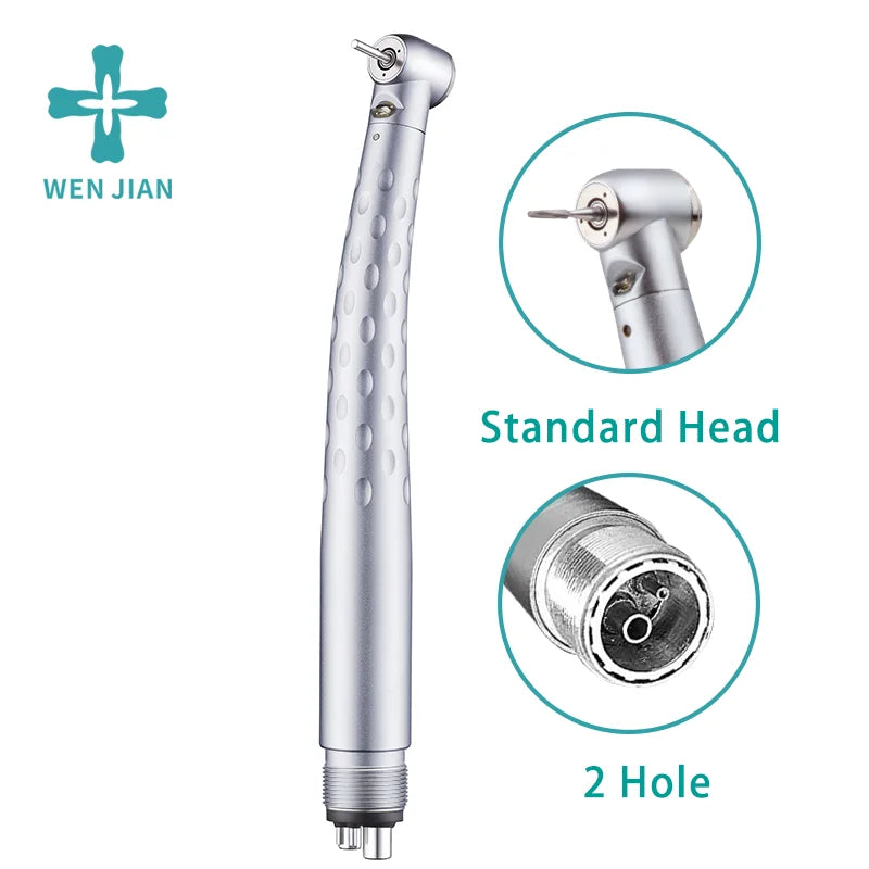 WenJian Dental High Speed LED Optic E-Generator Handpiece 2/4 Holes Standard Head Push Button Self Power rotation