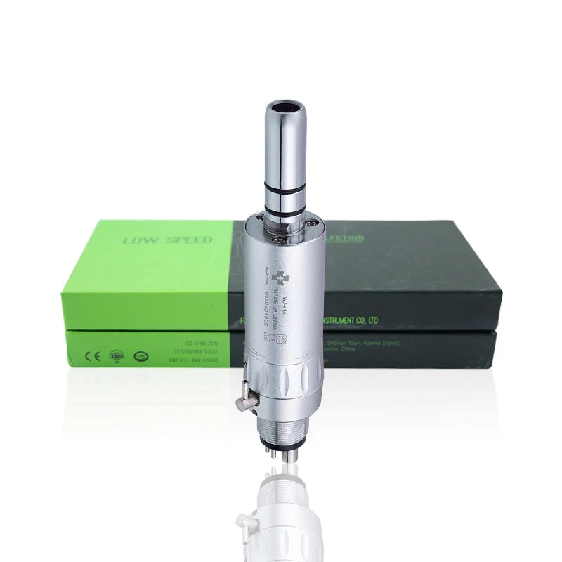 Myricko Style Dental Slow Low Speed External Single Water Spray Contra Angle Straight Air  Motor Handpiece 4 Holes  rotation