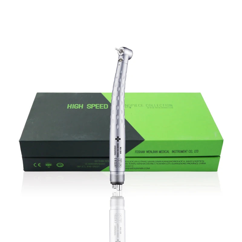WenJian Dental High Speed LED Optic E-Generator Handpiece 2/4 Holes Standard Head Push Button Self Power rotation