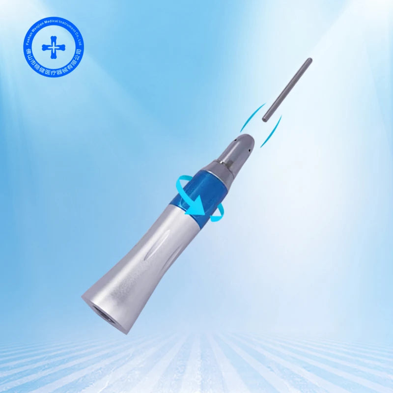 Myricko Style Dental Slow Low Speed External Single Water Spray Contra Angle Straight Air  Motor Handpiece 4 Holes  rotation