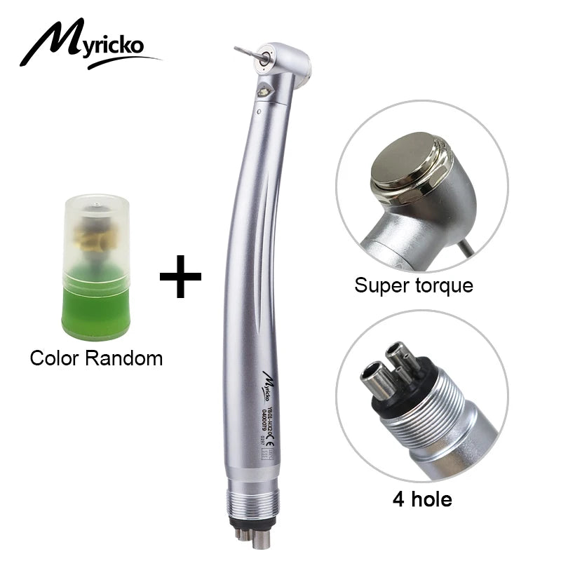 LED Dental Handpiece High Speed rotation Push ButtonSpray Light Ceramic Bearings Dentistry Tips Air Turbine High Rotation Pens