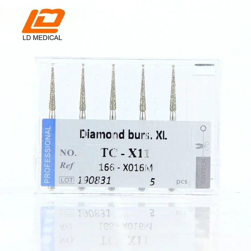 10pcs Dental Diamond Burs CR/DI/SO/TC/VP/WF/WR Series or High Speed Handpiece Dental Lab Polishing Tools Dia.1.6mm