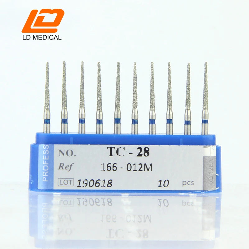 10pcs Dental Diamond Burs CR/DI/SO/TC/VP/WF/WR Series or High Speed Handpiece Dental Lab Polishing Tools Dia.1.6mm