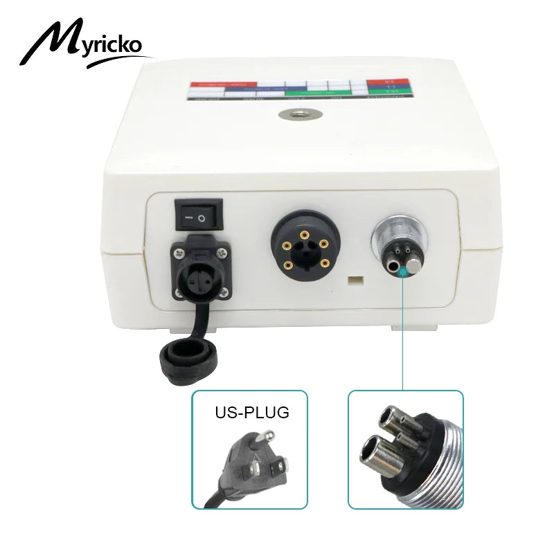 Myricko 1:5/1:1 Fiber Optic Contra Angle Dental Low Speed Red Rings Handpiece Micromotor Push Button Dentistry Instrument Tools