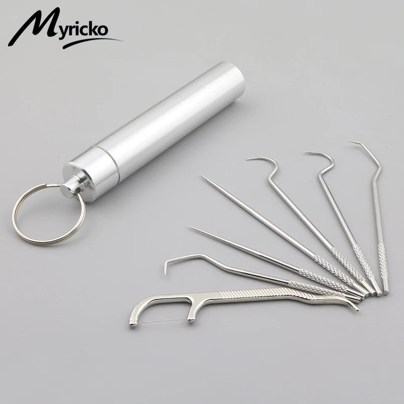 Dental Mirror Tools Kit Tweezers Probe Spatula Dentistry Oral Instrument for Teeth Cleaning Whitening Dentist Material