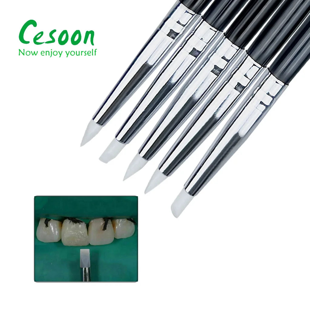 Dental Shaping Silicone Resin Brush Pens For Porcelain Teeth Tool Adhesive Composite Cement 5mm Head Soft Art Brushes Dentistry