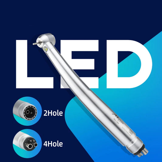 STI dental tool with LED lighting on a blue background