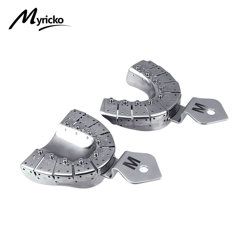 Dentist Lab Equipment: 6PCS/SET Stainless Steel Dental Impression Trays, Upper and Lower Autoclavable Teeth Holder