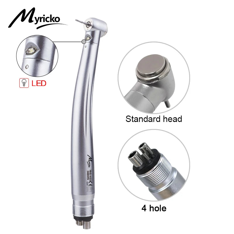 Myricko Dental High Speed Handpieces rotation LED Light Push Button Spray Standard Head Triple Water Air Turbine Dentist Tools