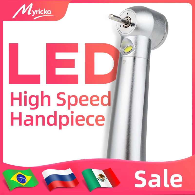Dental LED High Speed Handpiece rotation Standard Head Air Turbine E-Generator Ceramic Bearing Dentist Tips Triple Water Spray