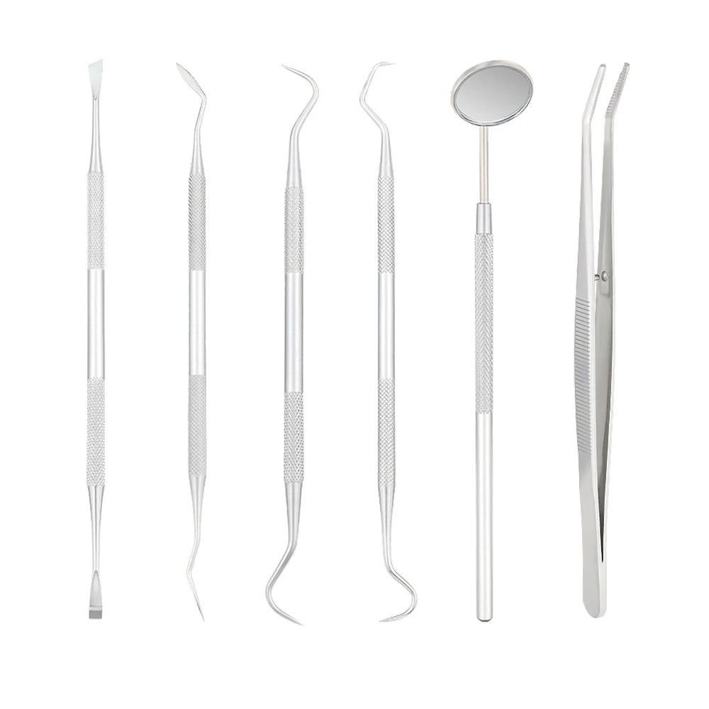 Dental Mirror Tools Kit Tweezers Probe Spatula Dentistry Oral Instrument for Teeth Cleaning Whitening Dentist Material