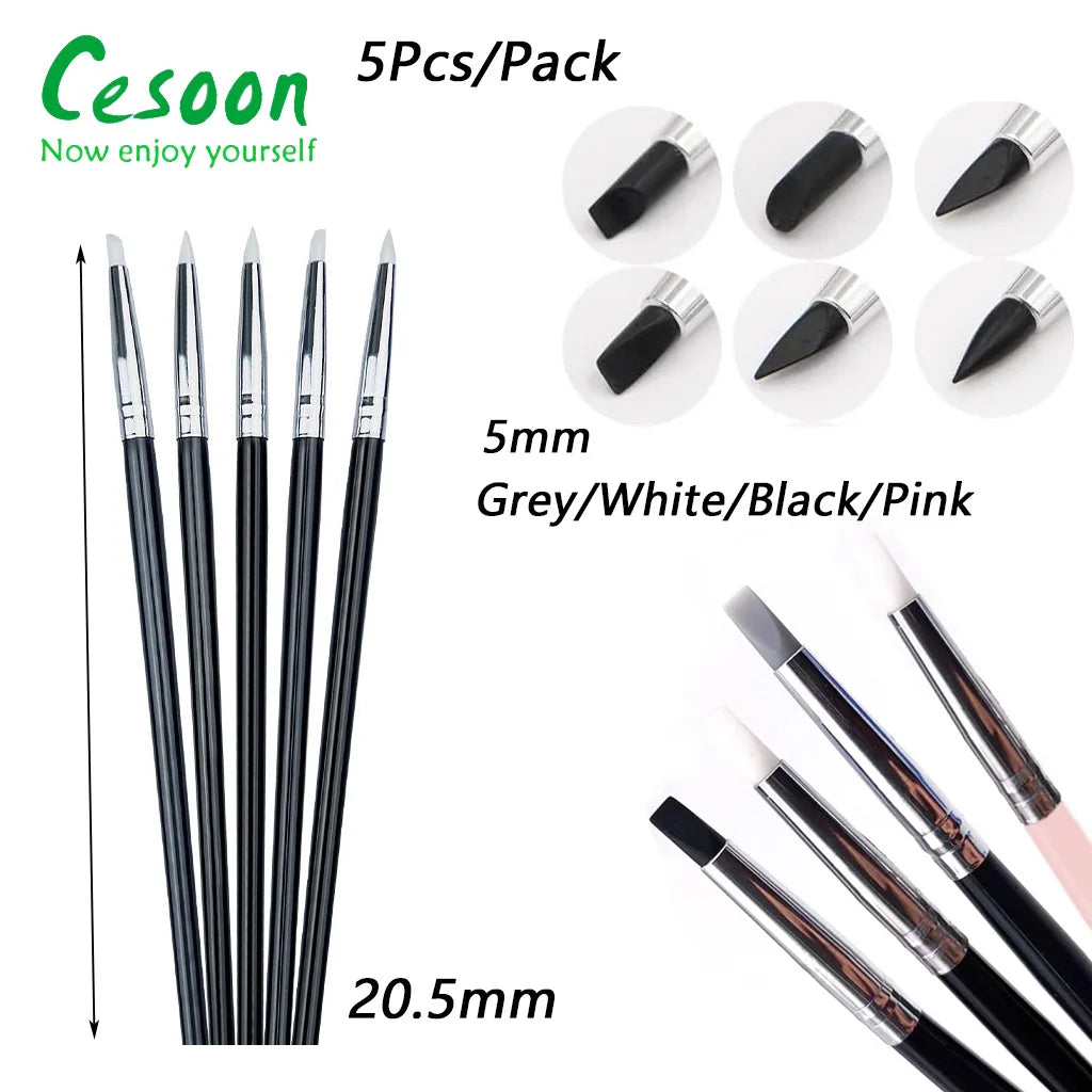 Dental Shaping Silicone Resin Brush Pens For Porcelain Teeth Tool Adhesive Composite Cement 5mm Head Soft Art Brushes Dentistry