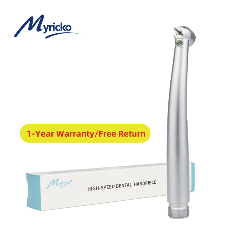 Myricko High Standard New Type Dental rotation LED Torque Push  Button Air Turbine Handpiece 4 Hole Fiber Optic Dental Oral Care