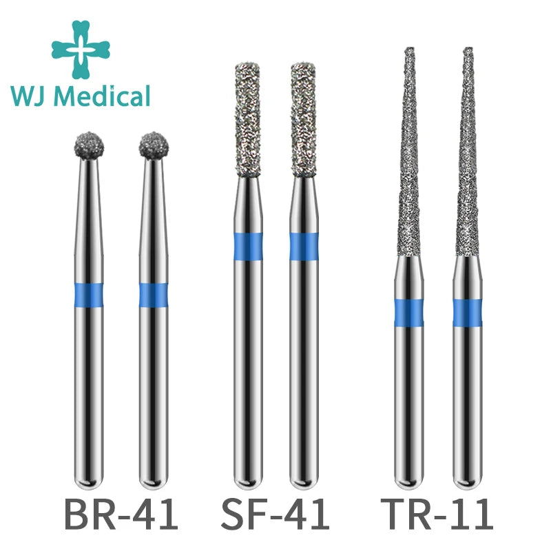 10PCS Dental Diamond Burs Drill Dentistry Burs For High Speed Handpiece Handle Diameter 1.6mm Dentist Tools Dental Materials
