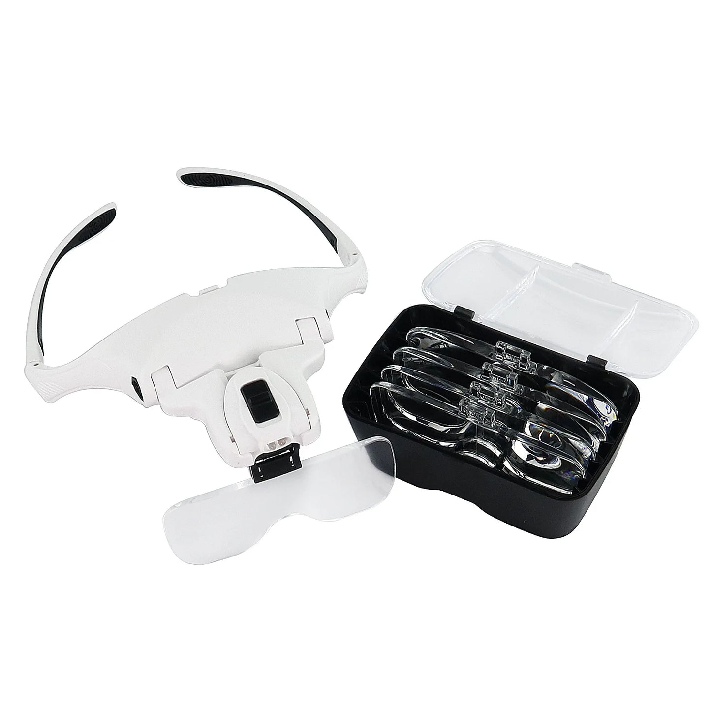 Magnifying Glasses 1.0/1.5/2.0/2.5/3.5X Headband Eye Repair Magnifier 2 LED Light Glasses Loupe Optical Lens