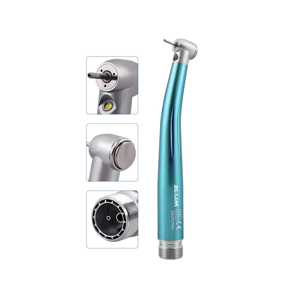 SYJH Dental 2/4Holes LED High Speed HandpieceStandard Head Single Water Spray Push Button Air Turbine Dentistry Instrument Tools