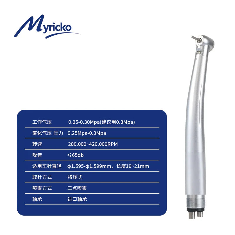 Dental led  high speed rotation handpiece Stainless Bearing hole E-generator 3 water spray Fit NSK/kAVO  Myricko dental tools