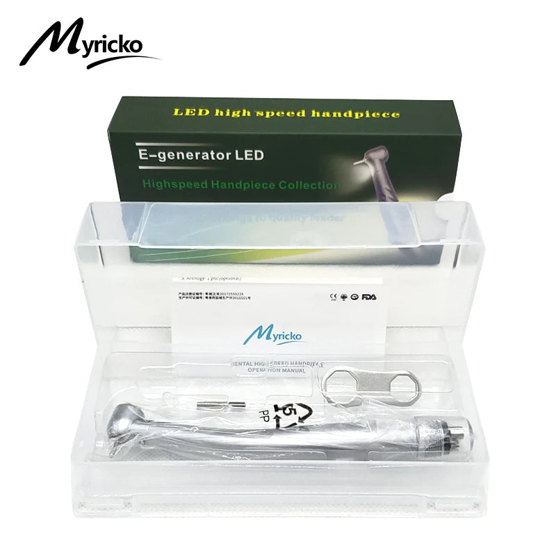 Dental High Speed Led Handpiece Push Button Tripe Water Spary Dentist High Speed Handpieces Ceramic Bearing Turbine B2/M4