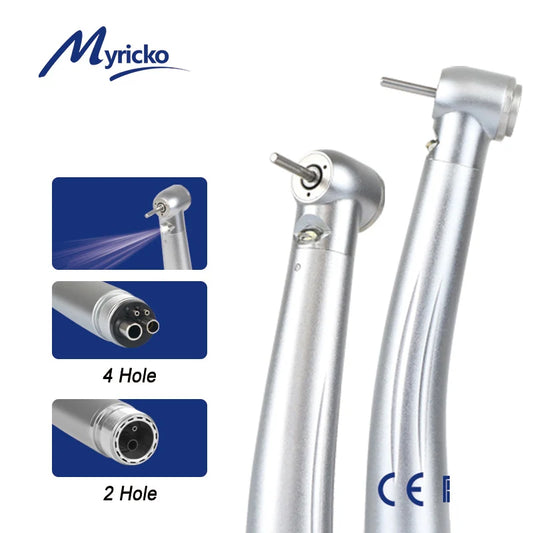 Myricko Dental LED High Speed Handpiece Air Turbine E-generator 3 Multiple Water Spray 2/4Holes for NSK Self-powered rotation
