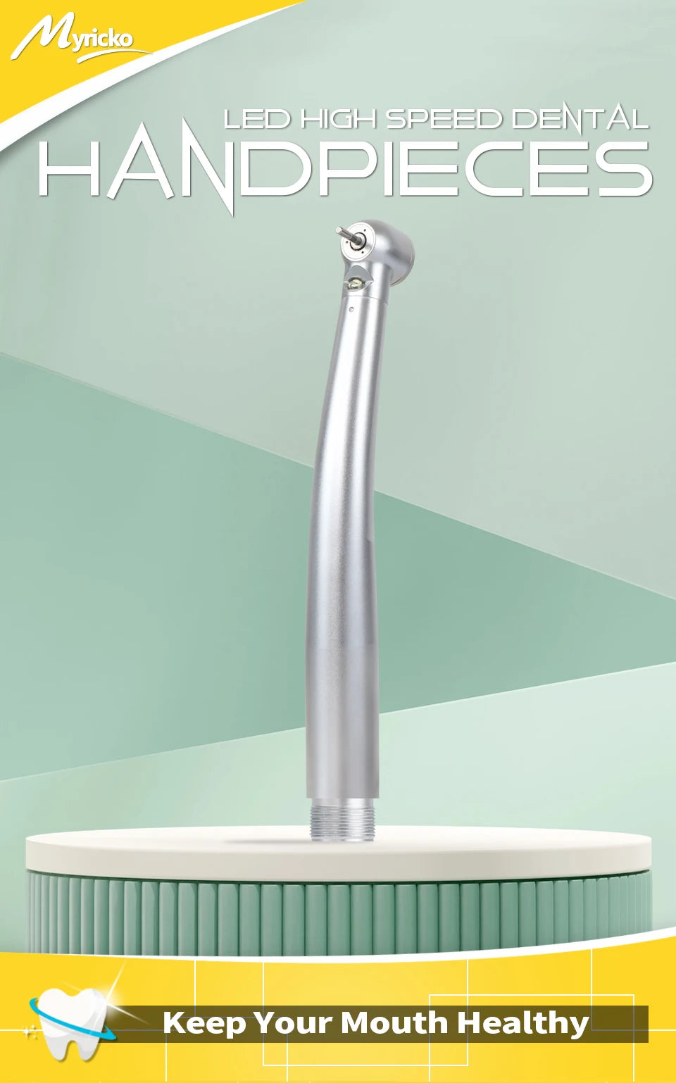 Dental LED High Speed Handpiece rotation Standard Head Air Turbine E-Generator Stainless Bearing Dentist Tips Triple Water Spray