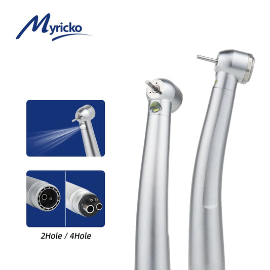 Myricko High Standard New Type Dental rotation LED Torque Push  Button Air Turbine Handpiece 4 Hole Fiber Optic Dental Oral Care