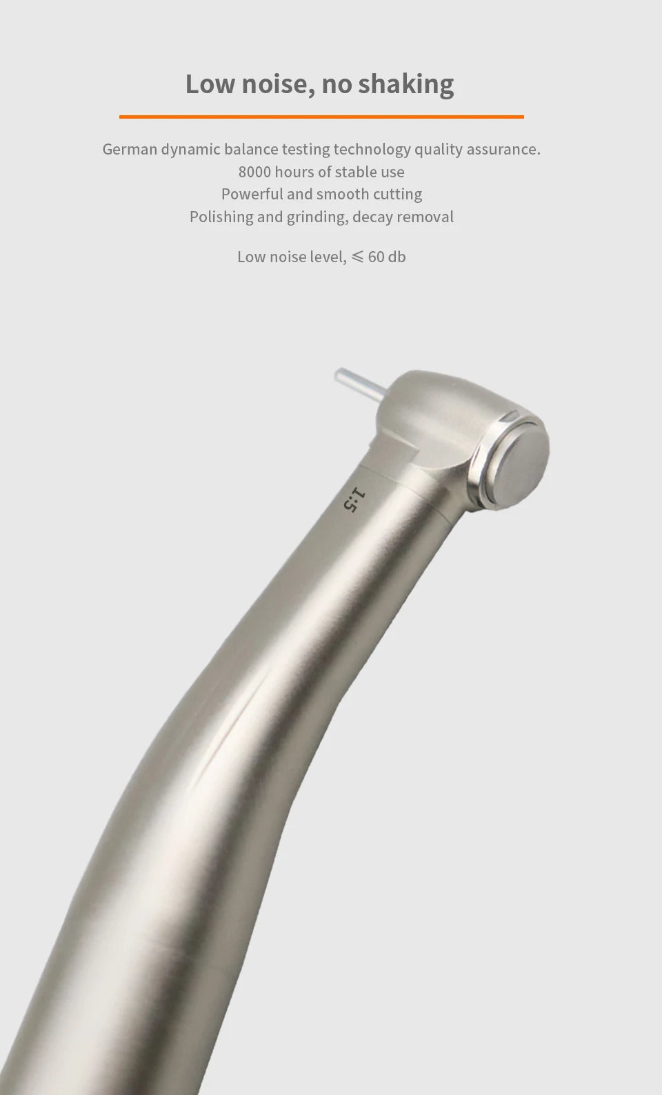 Myricko 1:5/1:1 Fiber Optic Contra Angle Dental Low Speed Red Rings Handpiece Micromotor Push Button Dentistry Instrument Tools