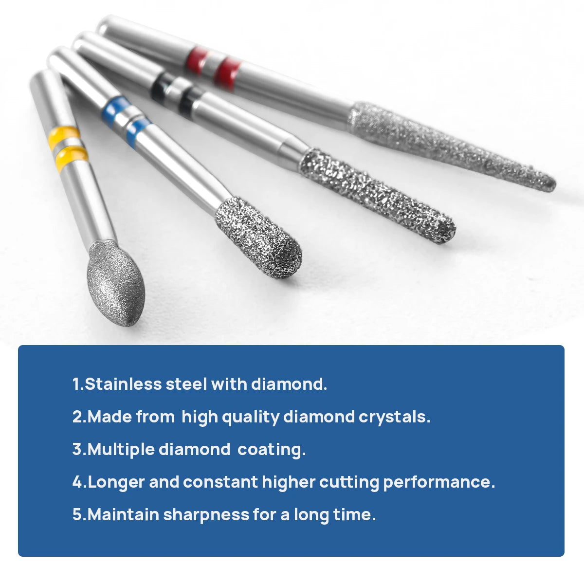 10Pcs/box Azdent Dental Diamond Burs Cutting Zirconia Ceramic Burs 1.6mm For High Speed Dental Handpieces