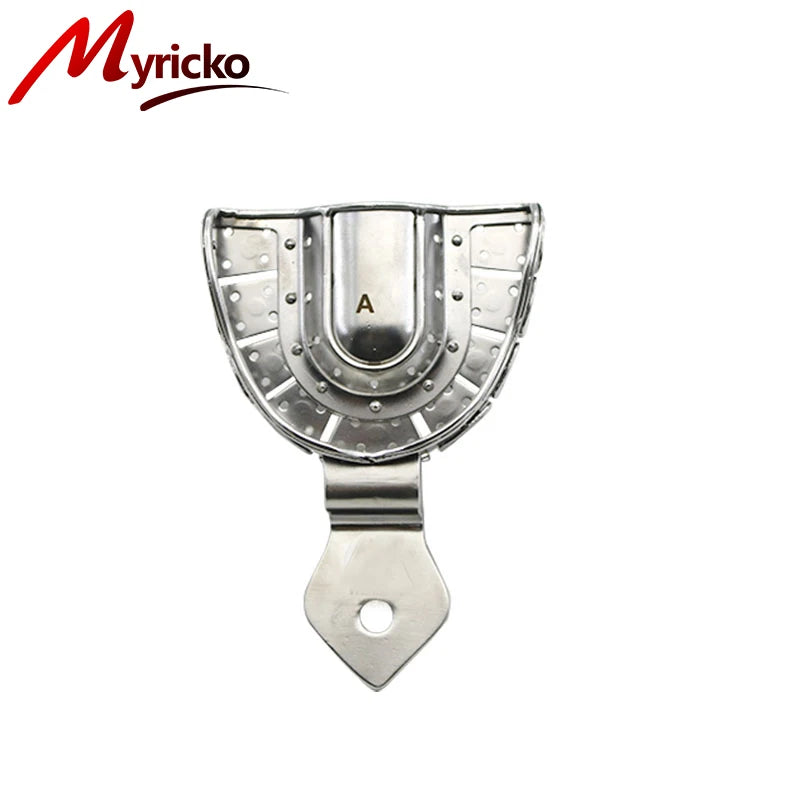 Dentist Lab Equipment: 6PCS/SET Stainless Steel Dental Impression Trays, Upper and Lower Autoclavable Teeth Holder