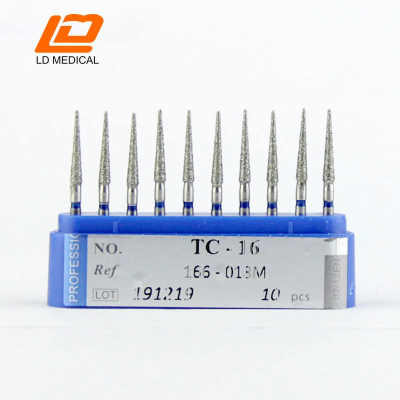 10pcs Dental Diamond Burs CR/DI/SO/TC/VP/WF/WR Series or High Speed Handpiece Dental Lab Polishing Tools Dia.1.6mm