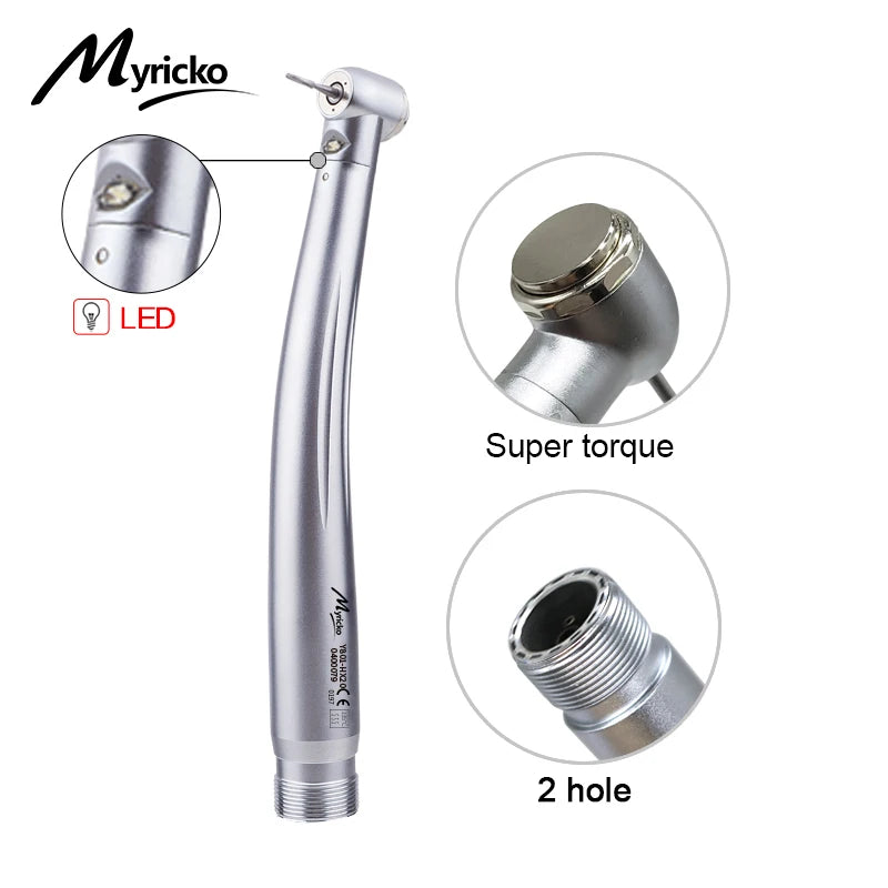 Myriko LED Dental High Speed Handpiece Single/Triple Water Spray rotation Standard Head Push Button Dentist Equipment Tools