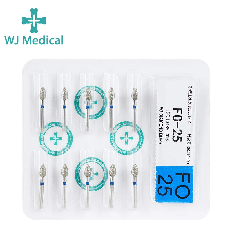 10PCS Dental Diamond Burs Drill Dentistry Burs For High Speed Handpiece Handle Diameter 1.6mm Dentist Tools Dental Materials