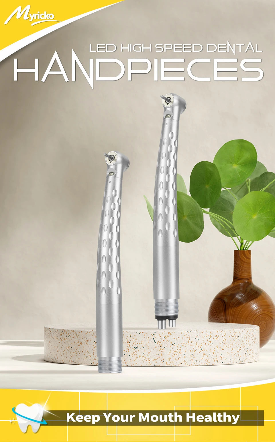 WenJian Dental High Speed Handpiece rotation Three Point Water Spray Led Light Dentist Oval Patten Mechanical Tools Dentistry