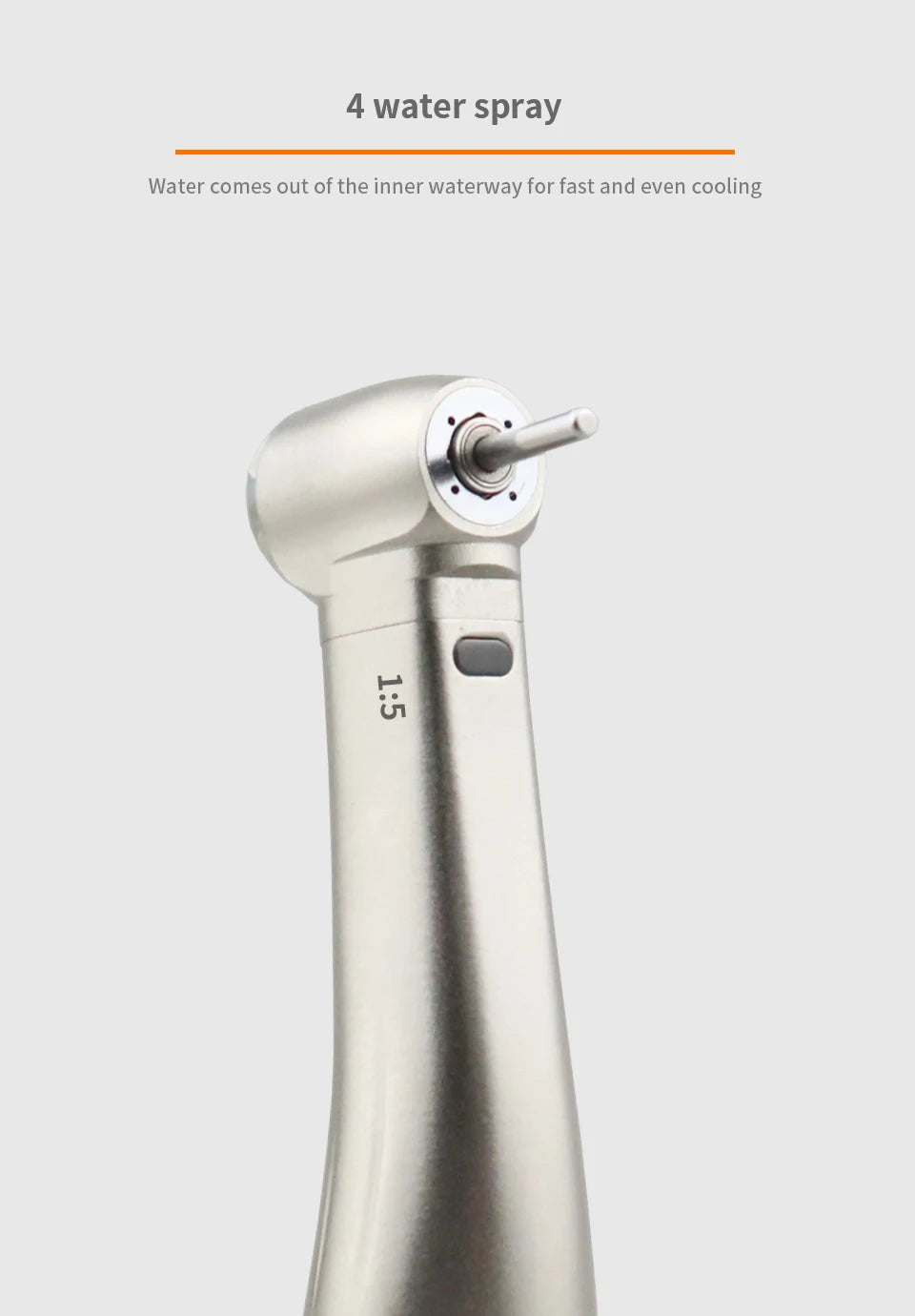 Myricko 1:5/1:1 Fiber Optic Contra Angle Dental Low Speed Red Rings Handpiece Micromotor Push Button Dentistry Instrument Tools