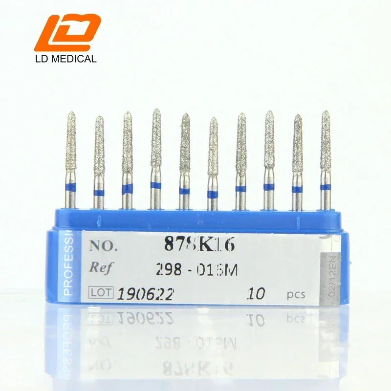 10pcs Dental Diamond Burs CR/DI/SO/TC/VP/WF/WR Series or High Speed Handpiece Dental Lab Polishing Tools Dia.1.6mm