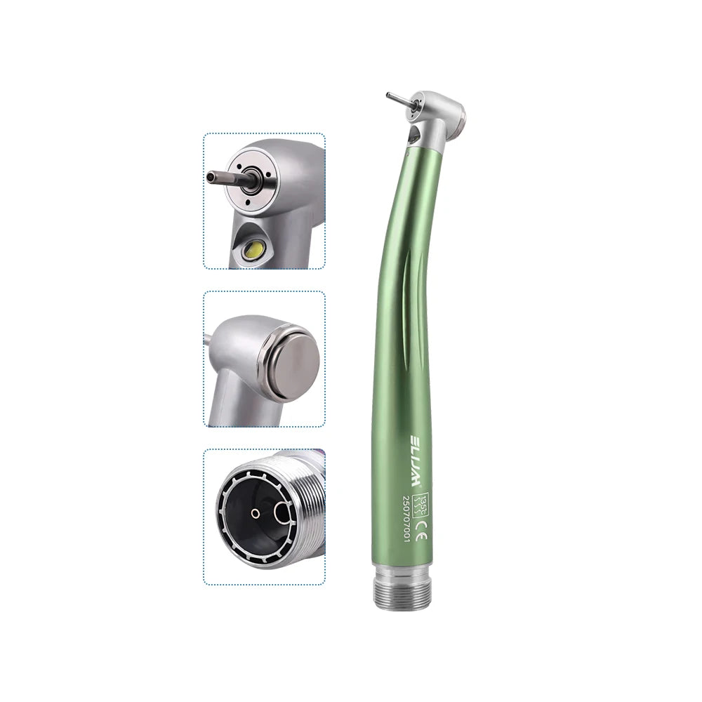 Pièce à main dentaire SYJH à 2/4 trous avec LED haute vitesse, tête standard, jet d'eau unique, turbine à air à bouton-poussoir, instruments dentaires