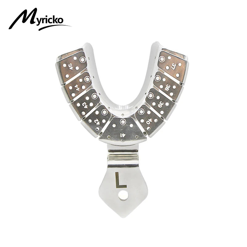 Dentist Lab Equipment: 6PCS/SET Stainless Steel Dental Impression Trays, Upper and Lower Autoclavable Teeth Holder