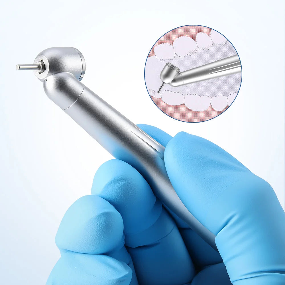 AZDENT Dental 45 Degree Surgical High Speed Handpiece Standard Head Push Button Single Way Spray Handpiece Dentists Tools