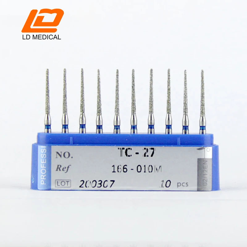 10pcs Dental Diamond Burs CR/DI/SO/TC/VP/WF/WR Series or High Speed Handpiece Dental Lab Polishing Tools Dia.1.6mm