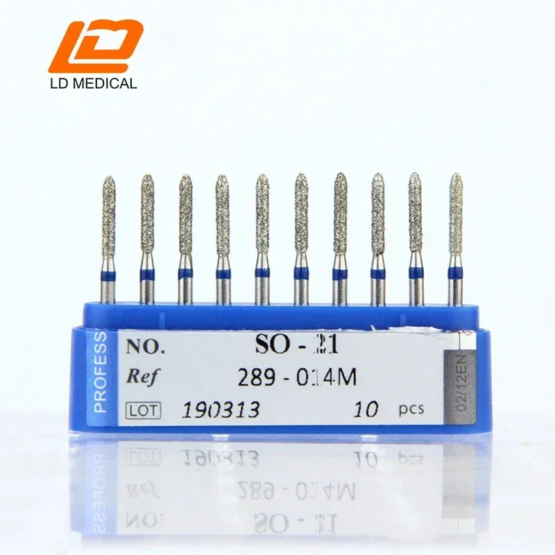 10pcs Dental Diamond Burs CR/DI/SO/TC/VP/WF/WR Series or High Speed Handpiece Dental Lab Polishing Tools Dia.1.6mm