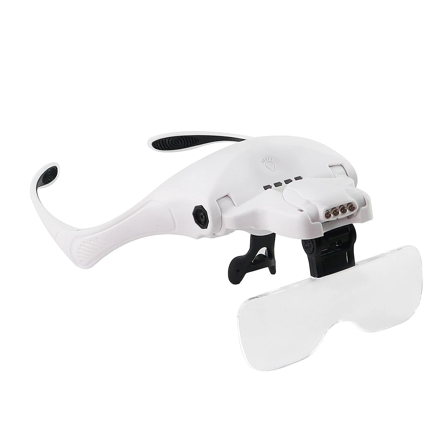 Rechargeable Eyegalsses Bracket Headband Interchangeable Illuminated Magnifier w Cold Warm Light  Bright Magnifier with 5 Lens
