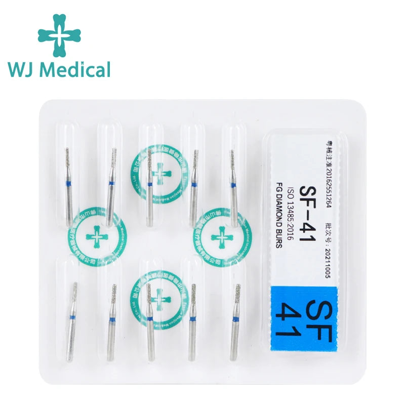 10PCS Dental Diamond Burs Drill Dentistry Burs For High Speed Handpiece Handle Diameter 1.6mm Dentist Tools Dental Materials