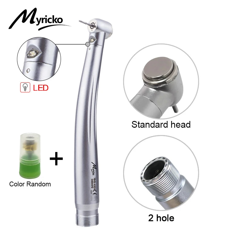 Myriko LED Dental High Speed Handpiece Single/Triple Water Spray rotation Standard Head Push Button Dentist Equipment Tools